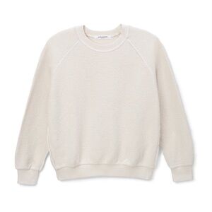 perfectwhitetee Ziggy reverse fleece shrunken crew neck sweatshirt  Sugar, Small